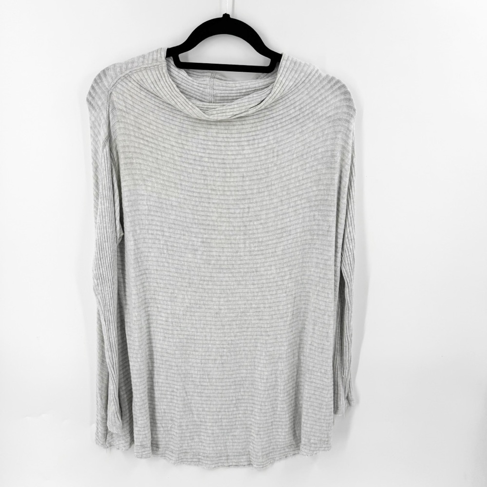 ✅ FREE PEOPLE WE THE FREE GREY RIBBED OVERSIZE SIZE MEDIUM